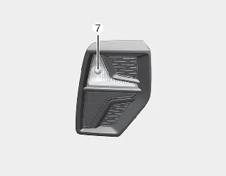 Kia Seltos back-up lamp bulb position diagram