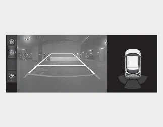Kia Seltos RCCA rear cross traffic warning display while reversing