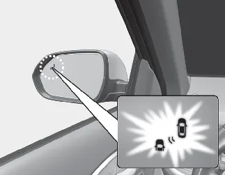 Kia Seltos Safe Exit Warning outside mirror warning light